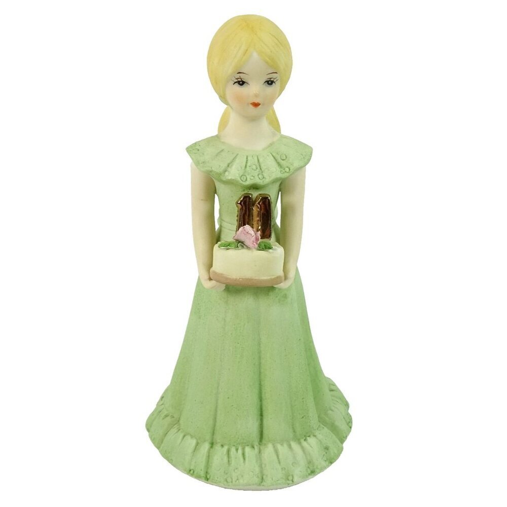Growing Up Birthday Girls 11 Years Old Birthday Figurine Vintage Enesco 1981